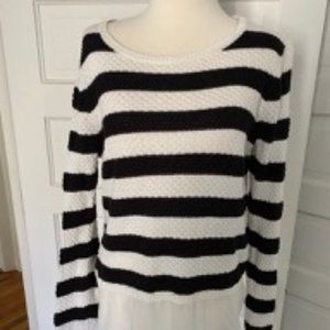 CABLE & GAUGE | Knit Sweater with Sheer Underlay